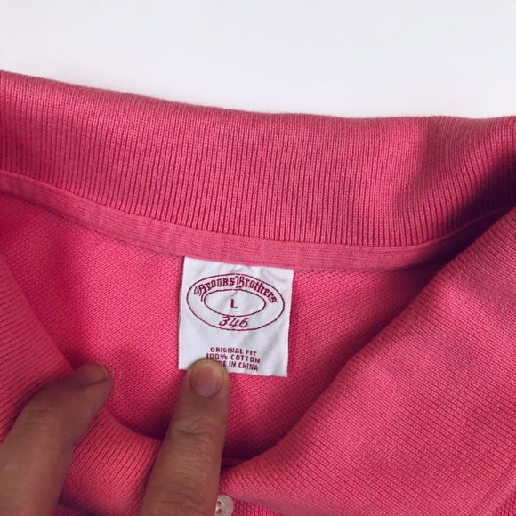 MENS BROOKS BROTHERS PINK POLO SHIRT SIZE LARGE - Picture 3 of 5